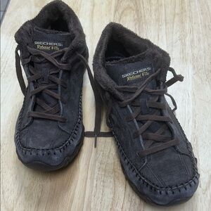 Skechers Dark Brown Relaxed Fit Sneakers